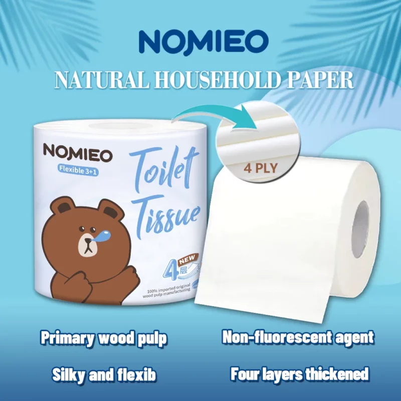 A-31 [Carton packaging] New NOMIEO toilet paper roll soft 200 sheets * 4 layers, new users can enjoy discounts when placing orders, starting from as low as 0.88    30rolls - Image 4