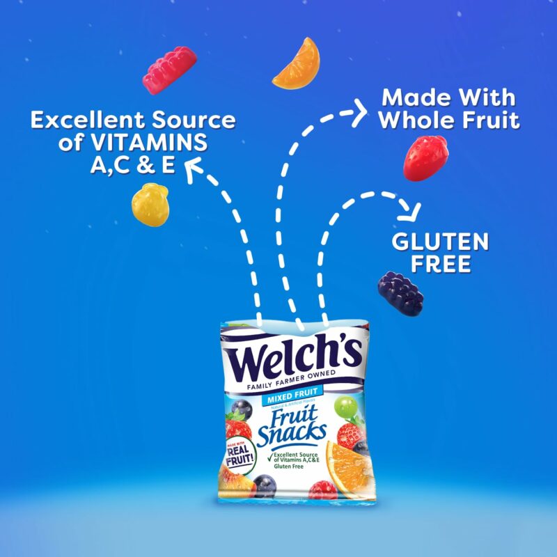 Welch's Fruit Snacks, Mixed Fruit, Bulk Pack, Individual Single Serve Bags, 0.8 oz (Pack of 40) - Image 4