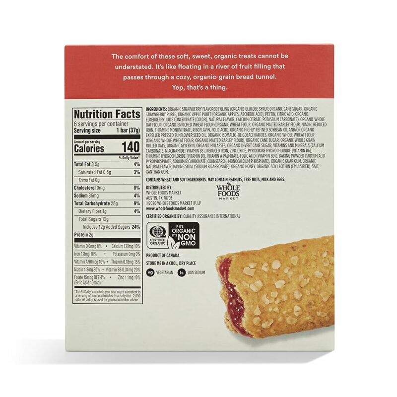 365 by Whole Foods Market, Organic Strawberry Cereal Bar 6 Count, 7.8 Ounce - Image 2