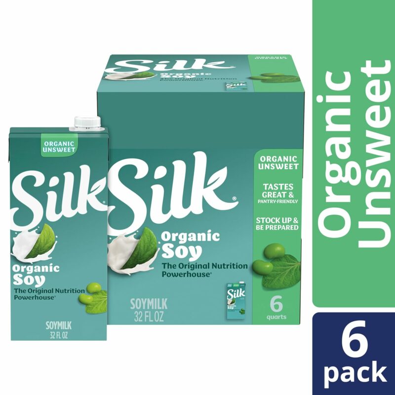 Silk Shelf-Stable Organic Soy Milk, Unsweetened, Dairy-Free, Vegan, Non-GMO Project Verified,32 Fl Oz(Pack of 6) - Image 2