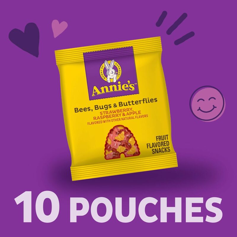 Annie's Organic Bees, Bugs, and Butterflies Fruit Flavored Snacks, 10 Pouches, 7 oz - Image 4