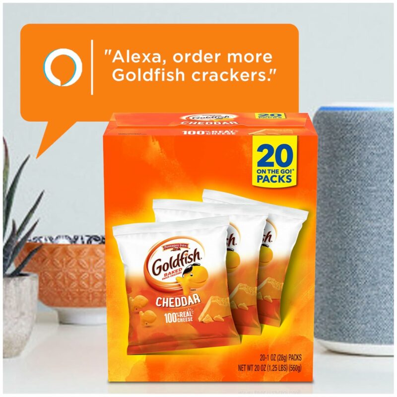 Goldfish Cheddar Cheese Crackers, Baked Snack Crackers, 1 oz On-the-Go Snack Packs, 20 Count Box - Image 2