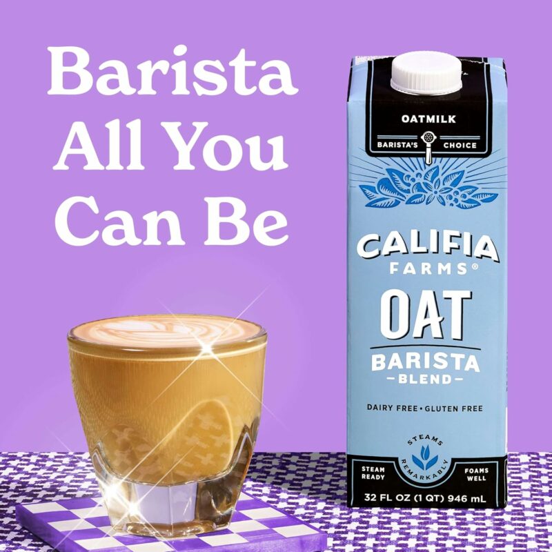 Califia Farms - Oat Barista Blend Oat Milk, 32 Oz (Pack of 6), Shelf Stable, Dairy Free, Plant Based, Vegan, Gluten Free, Non GMO, High Calcium, Milk Frother, Creamer, Oatmilk - Image 2