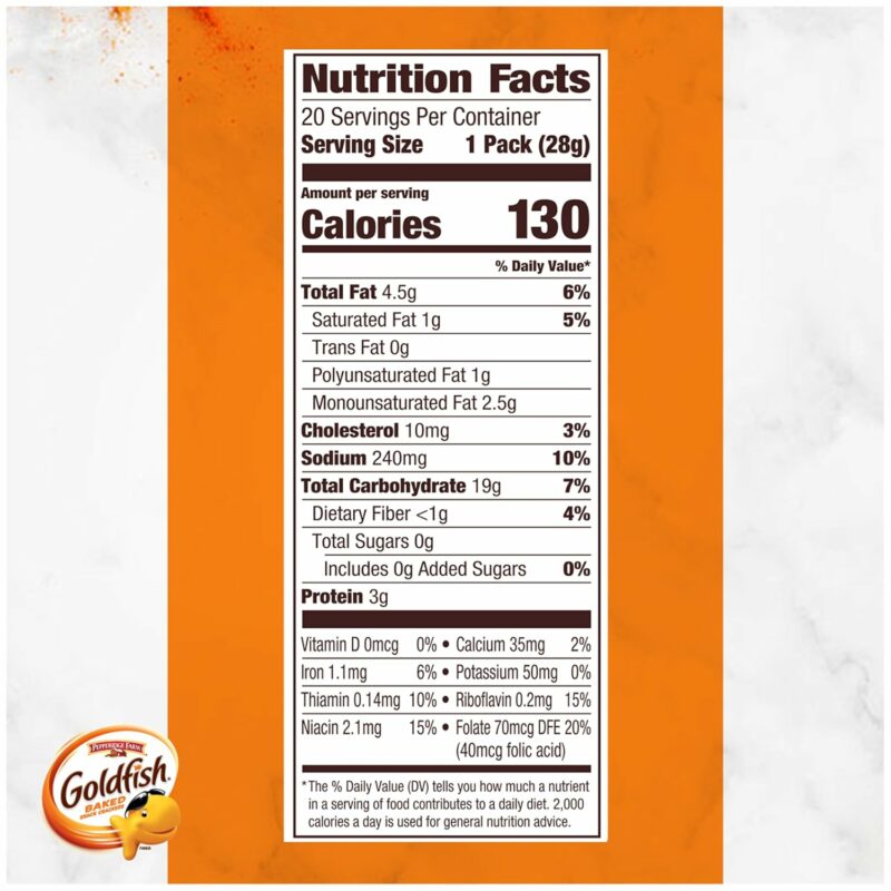 Goldfish Cheddar Cheese Crackers, Baked Snack Crackers, 1 oz On-the-Go Snack Packs, 20 Count Box - Image 3