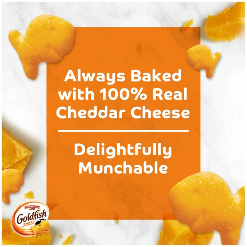Goldfish Cheddar Cheese Crackers, Baked Snack Crackers, 1 oz On-the-Go Snack Packs, 20 Count Box - Image 6