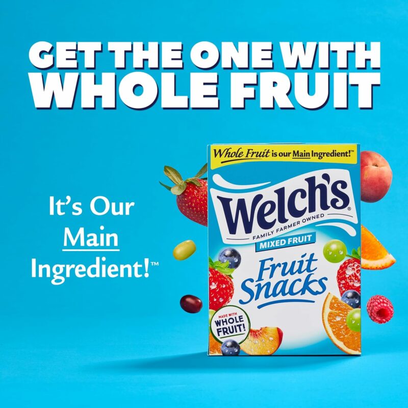 Welch's Fruit Snacks, Mixed Fruit, Bulk Pack, Individual Single Serve Bags, 0.8 oz (Pack of 40) - Image 5