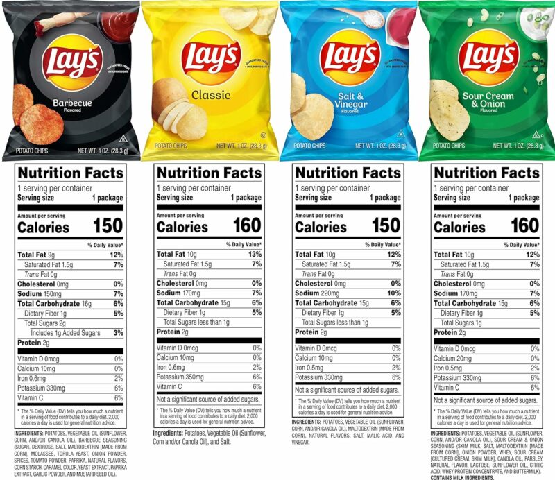 Lay's Potato Chips, 4 Flavor Variety Pack, 1 oz Single Serve Bags, (40 Pack) - Image 3