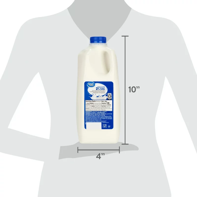 Great Value Milk, 2% Reduced Fat, Half Gallon, 64 fl oz Jug - Image 4